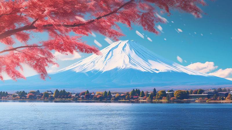 浪漫河口湖是日本欣赏富士山风景的最佳地点之,高清,摄影图,摄影图片,图片大全,摄影图免费下载